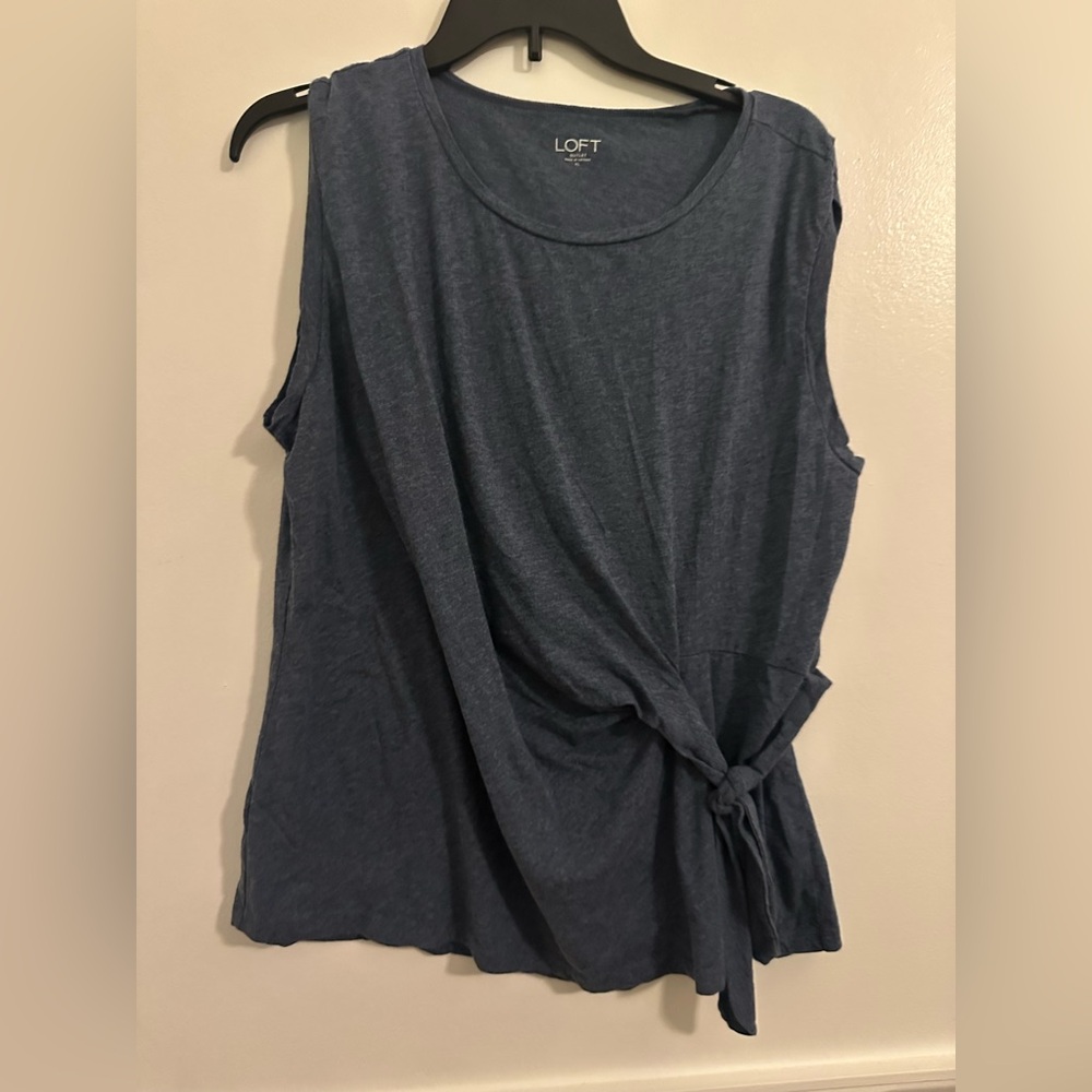 LOFT Women's Charcoal Knot-Detail Tank Top